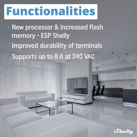Wi-Fi-Schaltmodul Shelly Mini 1PM Gen3 Bluetooth Wi-Fi Bluetooth 4.2