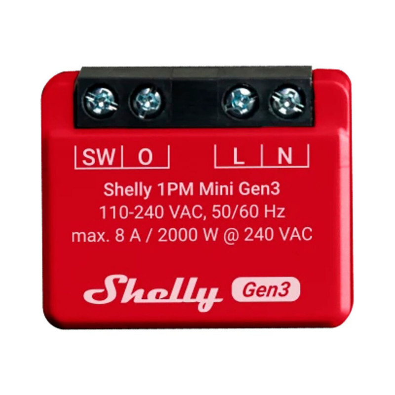 Modulo interruttore Wi-Fi Shelly Mini 1PM Gen3 Bluetooth Wi-Fi Bluetooth 4.2