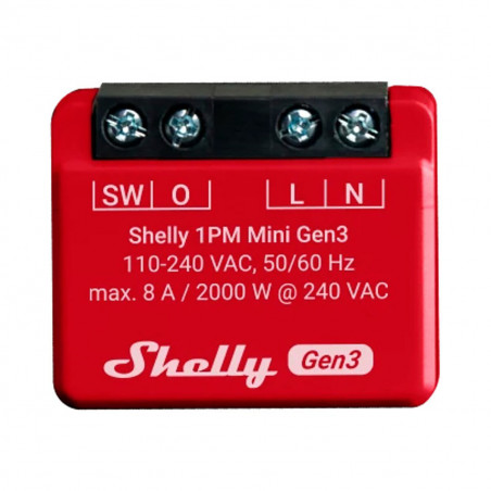 Wi-Fi-Schaltmodul Shelly Mini 1PM Gen3 Bluetooth Wi-Fi Bluetooth 4.2