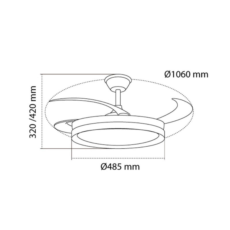 Ventilatore da Soffitto CristalRecord EVO RETRAC Bianco 72 W