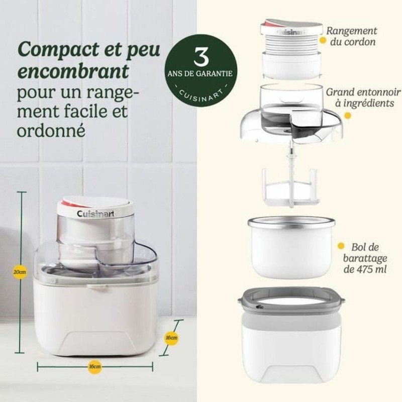 Ice Cream Maker Cuisinart ICEM10E White 12 W 473 ml
