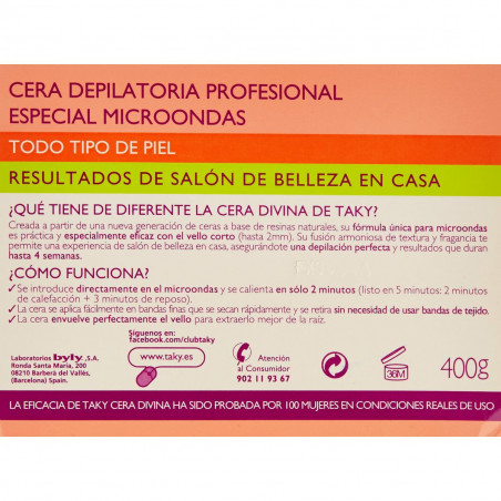 Cera Depilatoria Corporal Taky Sensaciones 400 g