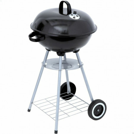 Roues de barbecue au charbon de bois Aktive 46 cm Ronde Noir Avec couvercle
