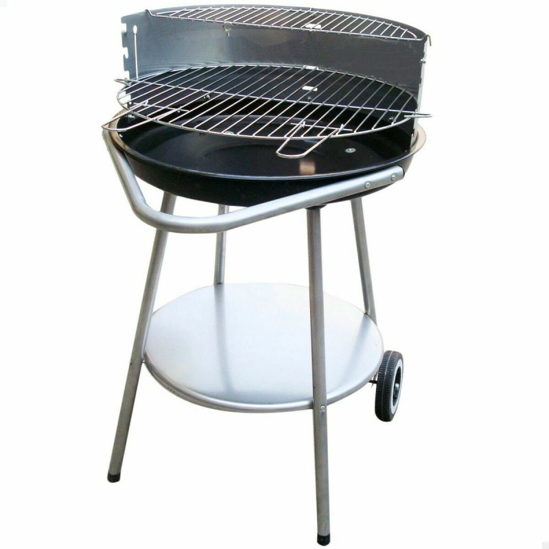 Coal Barbecue with Wheels Aktive 51 x 51 x 82 cm Black