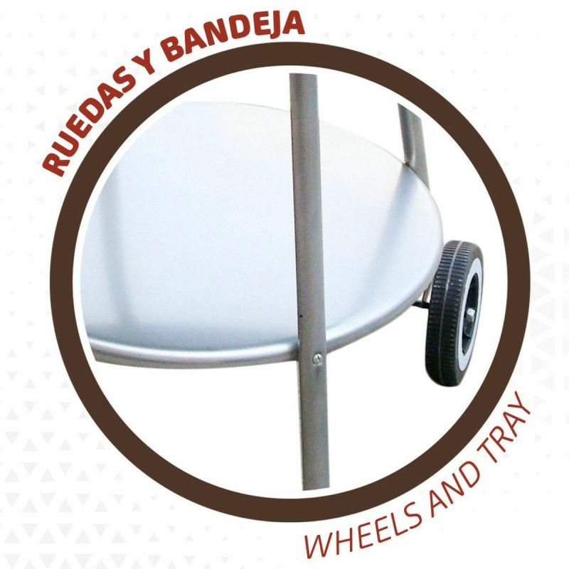 Churrasqueira a Carvão com Rodas Aktive 51 x 51 x 82 cm Preto