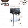 Coal Barbecue with Wheels Aktive 51 x 51 x 82 cm Black