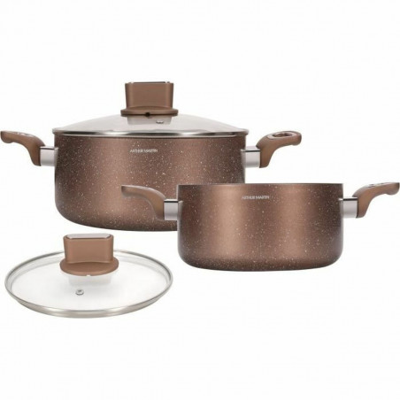 Casserole with lid Arthur Martin Pink 4,5 L 4 Pieces