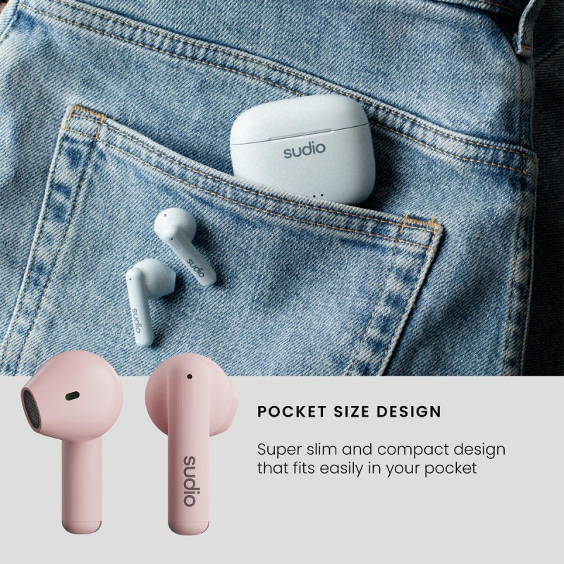 Bluetooth in Ear Headset Sudio A1 True Wireless Rosa