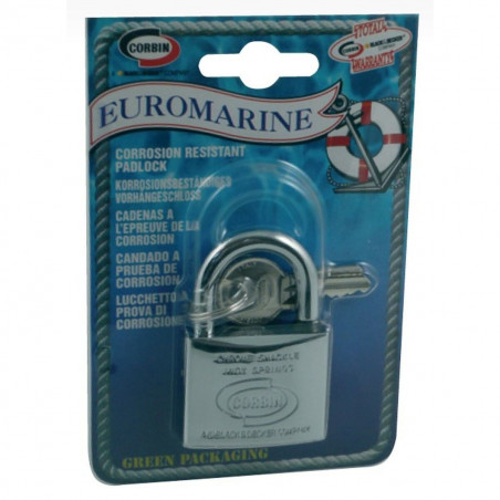 Candado de llave CORBIN Euromarine 4 mm 25 mm Arco Acero Inoxidable Latón