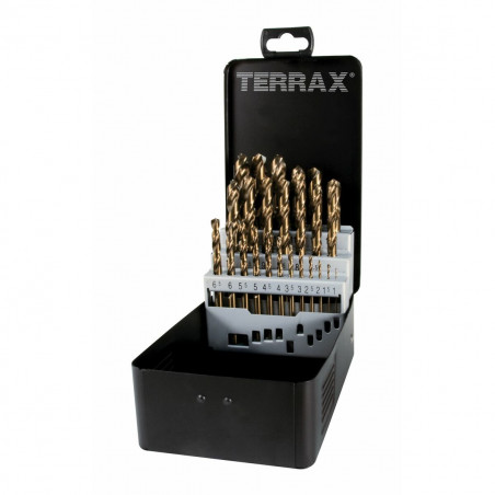 Ensemble de forets TERRAX Coffret DIN 338 25 Pièces 19 Pièces