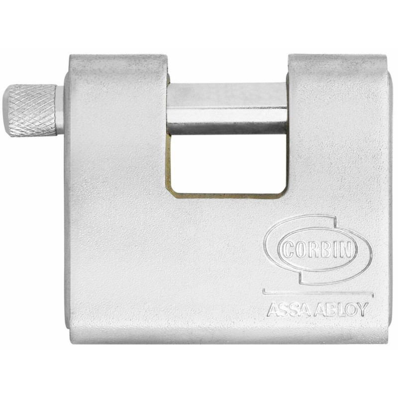 Key padlock CORBIN Rectangular Brass Steel Armored