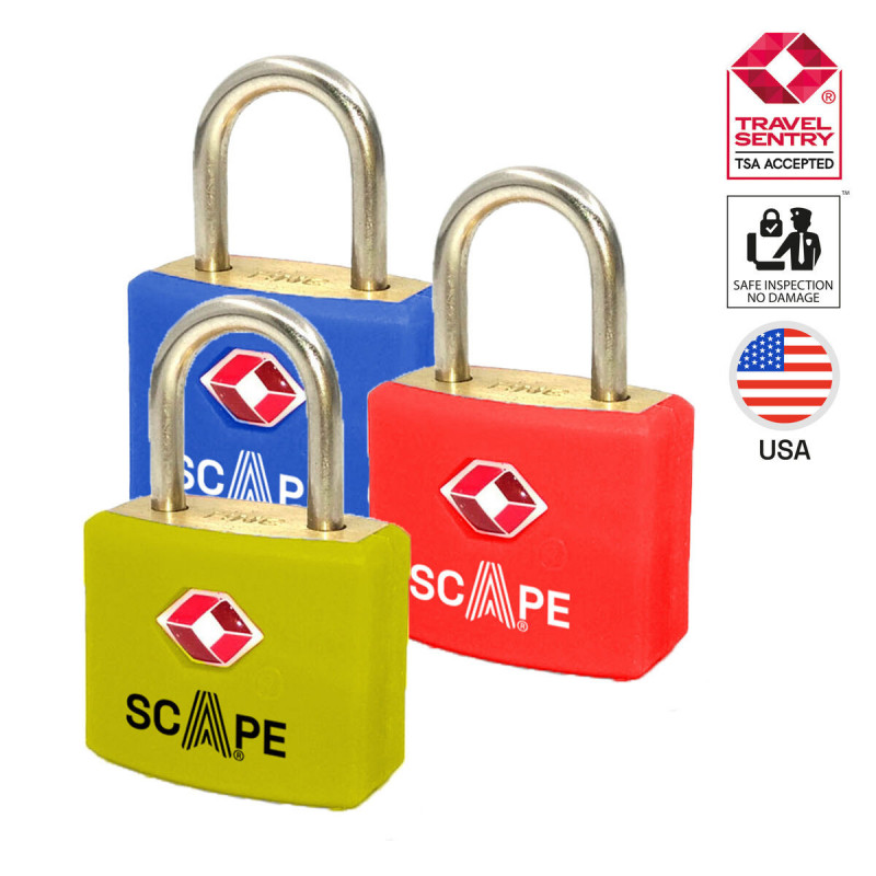Lucchetto con chiave Scape Travel TSA-385 Metallo Rettangolare