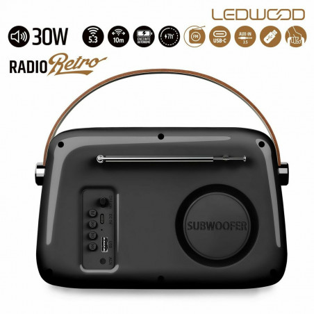 Radio Transistor Ledwood ALMA BLK Negro 30 W