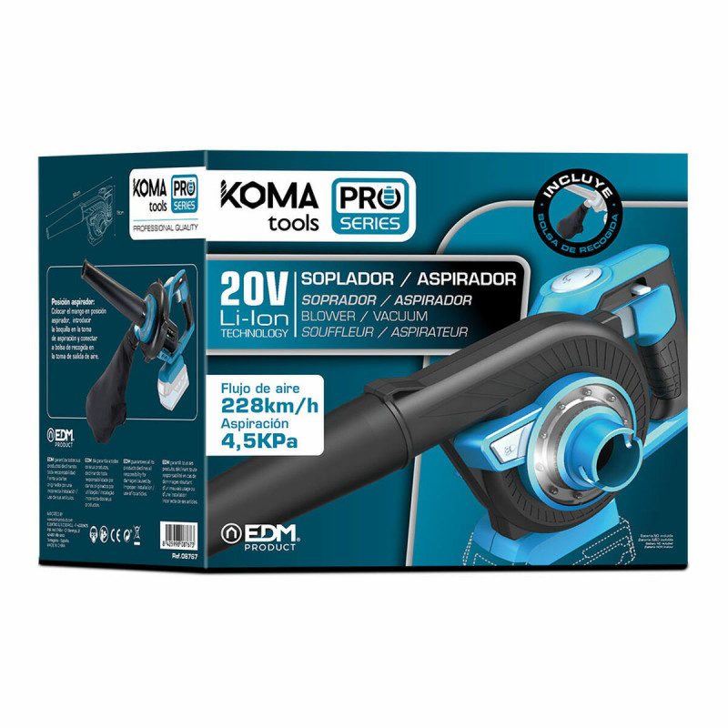 Soprador Koma Tools Pro Series 20 V Aspirador