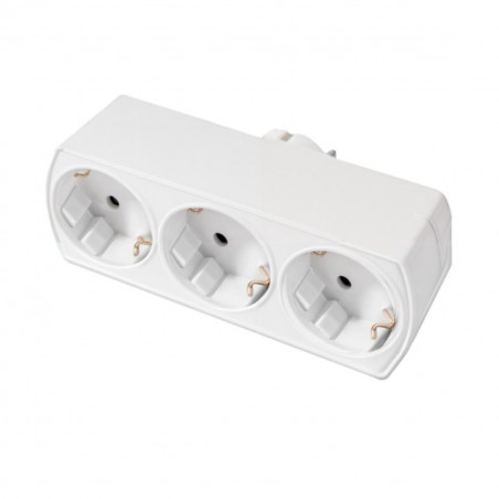 Extensão elétrica Silver Electronics SCHUKO Prateado (3 Unidades)