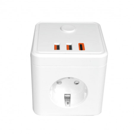 Extensão elétrica Silver Electronics E-BLOCK 3 Branco 230 V 16A