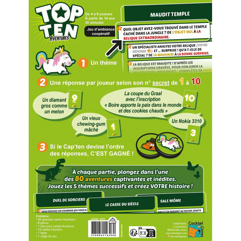 Tischspiel Asmodee Top Ten Adventures