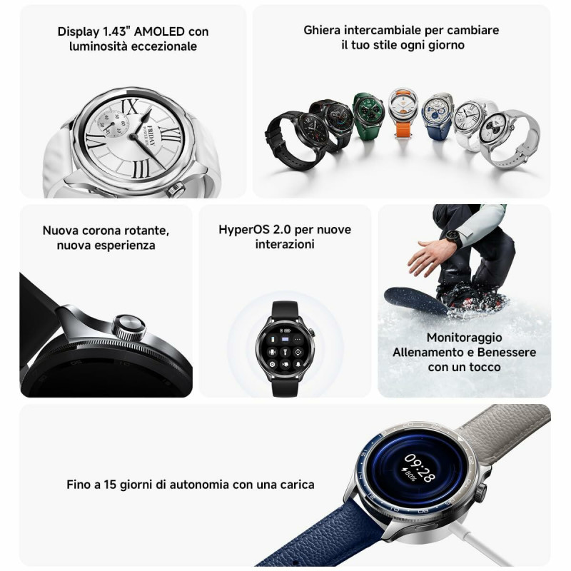 Montre intelligente Xiaomi Watch S4 Argenté 1,43"