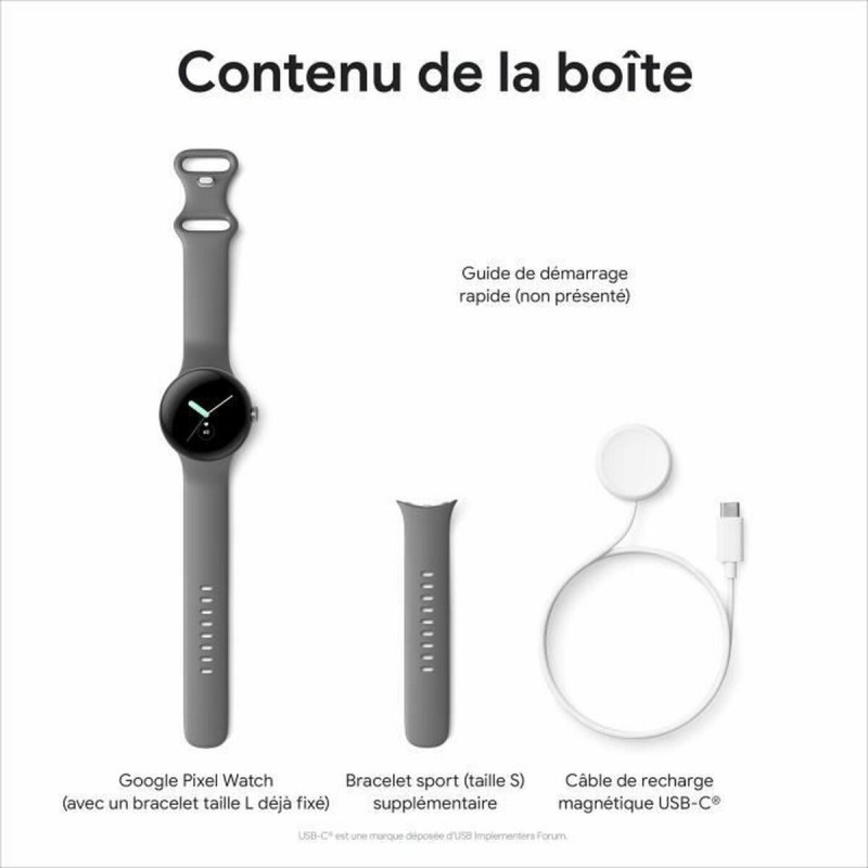 Smartwatch Google Pixel Watch GA04300 Schwarz Matte Hinterseite 1,2" 294 mAh LTE