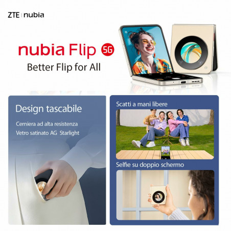 Smartphone ZTE NUBIA FLIP 6,9" Octa Core 8 GB RAM 256 GB Preto