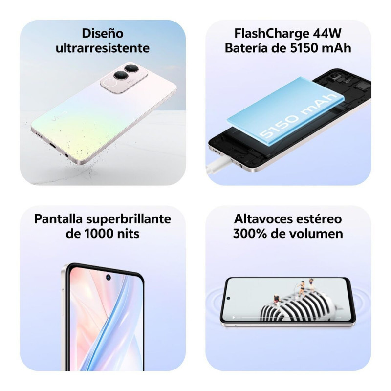 Smartphone Vivo Y19s Octa Core 8 GB RAM 256 GB Plateado