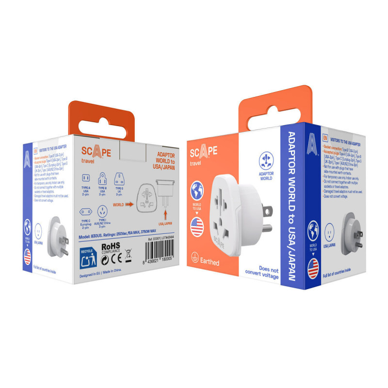 Scape Travel Adaptador de viaje Internacional a US