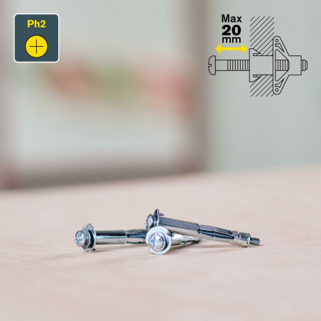 Tacos y tornillos Rapid Ø 8 x 46 mm M4 x 55 mm Metal Expansión 10 Unidades