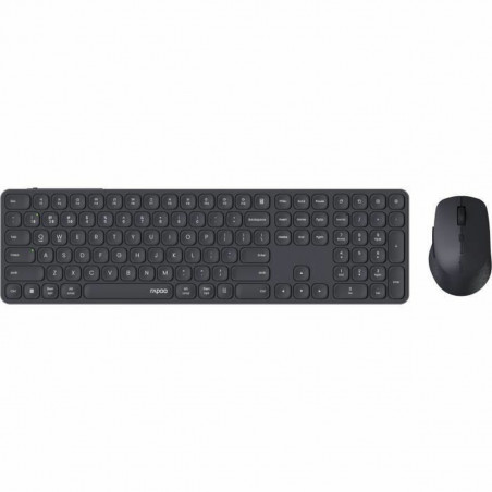 Teclado y Ratón Rapoo 9810M Gris AZERTY