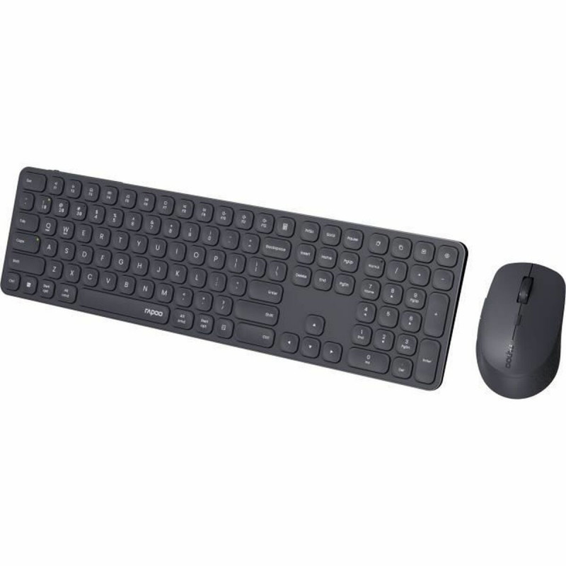Teclado e Rato Rapoo 9810M Cinzento AZERTY