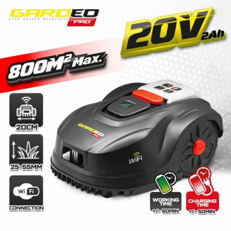 Robot tondeuse Gardeo GRO20V20WIFI 1000 M² 800 m²