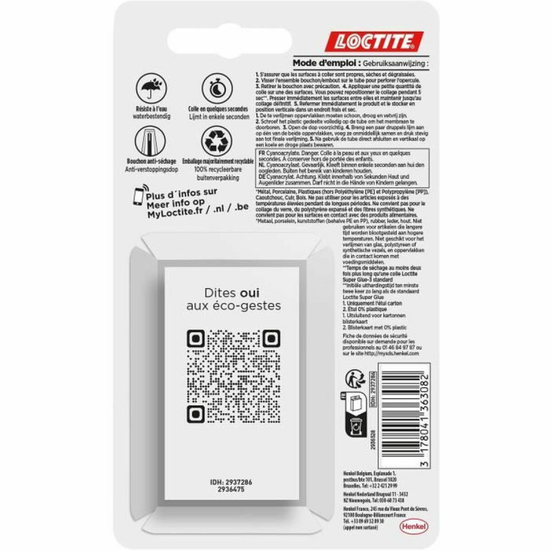 Cianoacrilato Loctite SUPERGLUE-3 3 g 2 Pezzi (12 Unità)