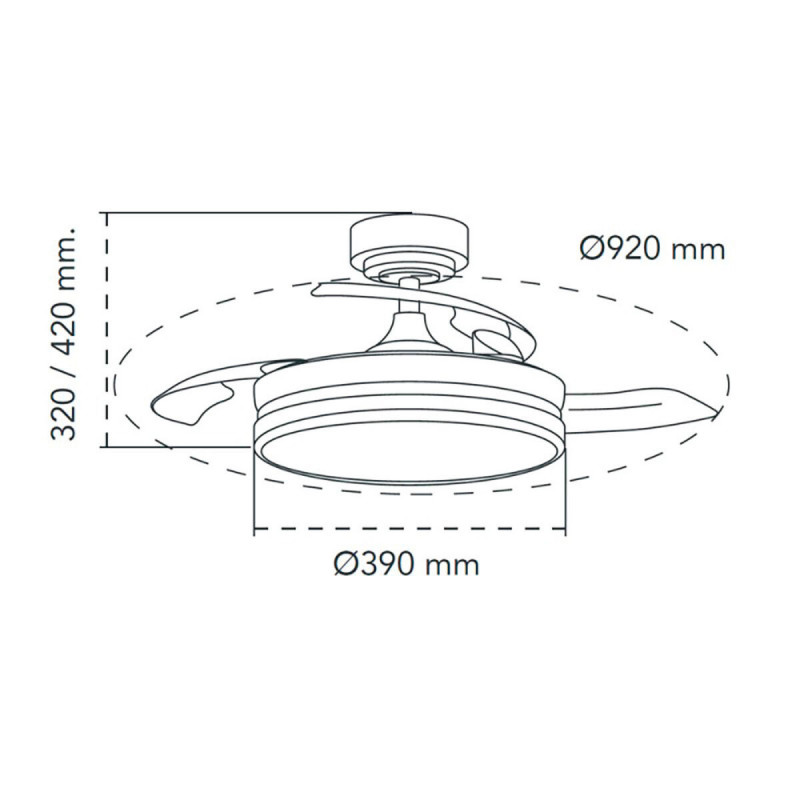 Ceiling Fan CristalRecord 85-065-46-180 Black