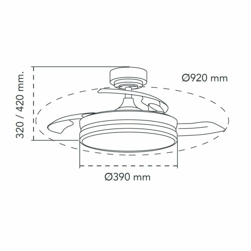 Deckenventilator CristalRecord 85-065-46-180 Schwarz