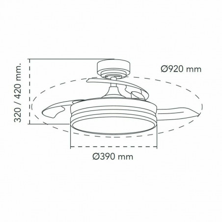 Ceiling Fan CristalRecord 85-065-46-180 Black