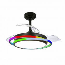 Deckenventilator CristalRecord ANTILA MINI RGB BK RETRAC Schwarz