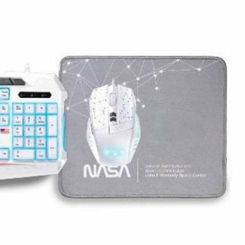 Keyboard and Mouse NASA ANDROMEDA4IN1-W White Multicolour Spanish Qwerty