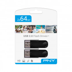 USB stick PNY FD64GATT4X2-EF Black 64 GB (2 Units)