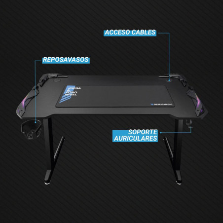 Mesa de Escritório Gaming DEEP GAMING COO-DGMOB04 Preto 5 atm 1,64"