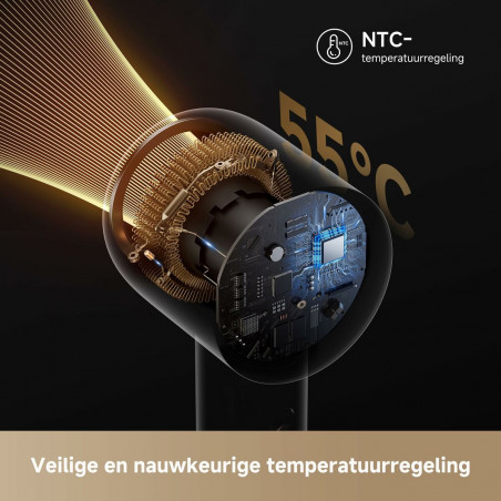 Dreame Hair Dryer Glory Mix 1600W Ionic, 3 Magnetic Nozzles, Gold