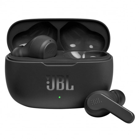 Auriculares Sem Fios com Estojo de Carregamento JBL Wave 200 Preto Sem Fios