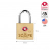 Verrouillage des clés Scape Travel TSA-386 Laiton Rectangulaire