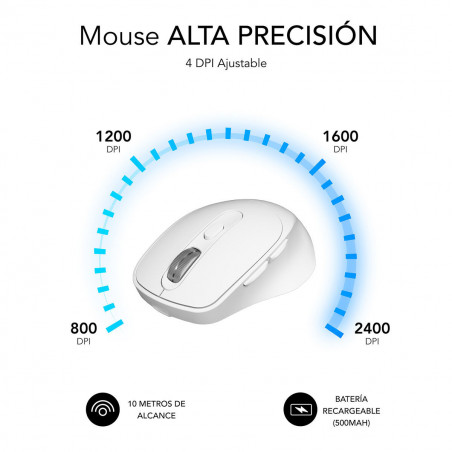 Wireless Mouse Subblim SUBMO-EDCON02 White 2400 dpi