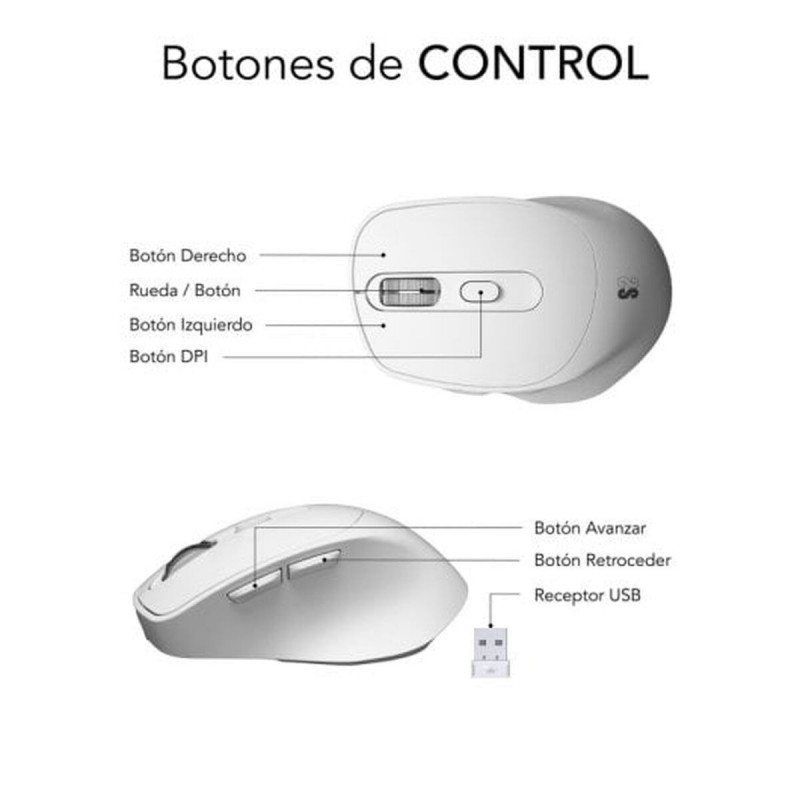 Ratón Inalámbrico Subblim SUBMO-EDCON02 Blanco 2400 dpi