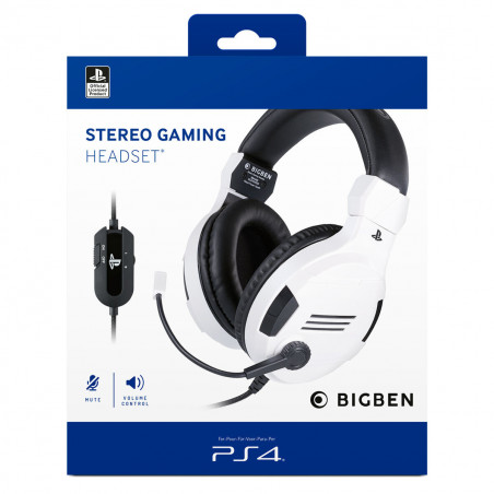 Casques avec Micro Gaming Big Ben Interactive PS4OFHEADSETV3WHITE Blanc Noir/Blanc
