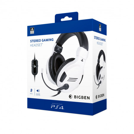 Auriculares con Micrófono Gaming Big Ben Interactive PS4OFHEADSETV3WHITE Blanco Negro/Blanco