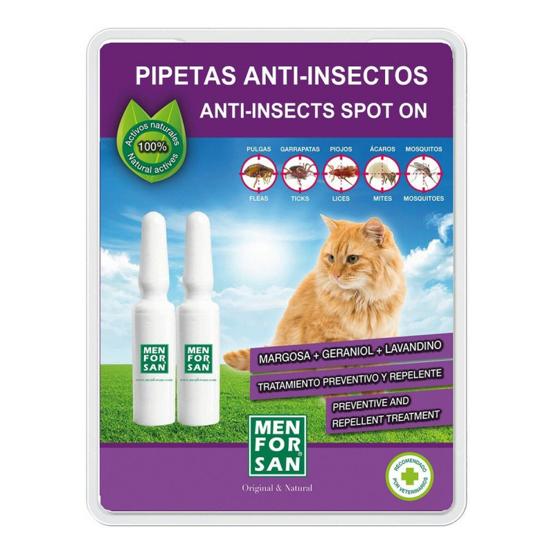 Repelente de insectos Menforsan herbal Gato Pipetas 2 Unidades