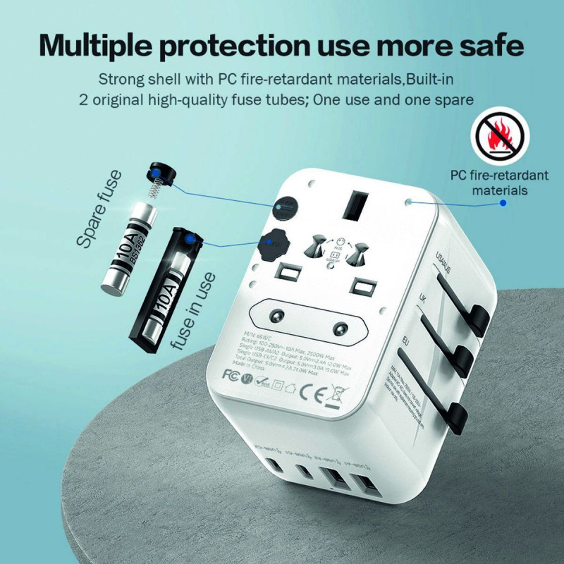 Plug adapter Scape Travel 651UC Plastic