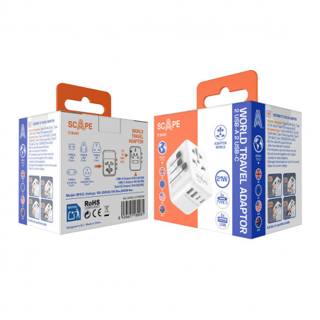 Multiprise Scape Travel 651UC Plastique