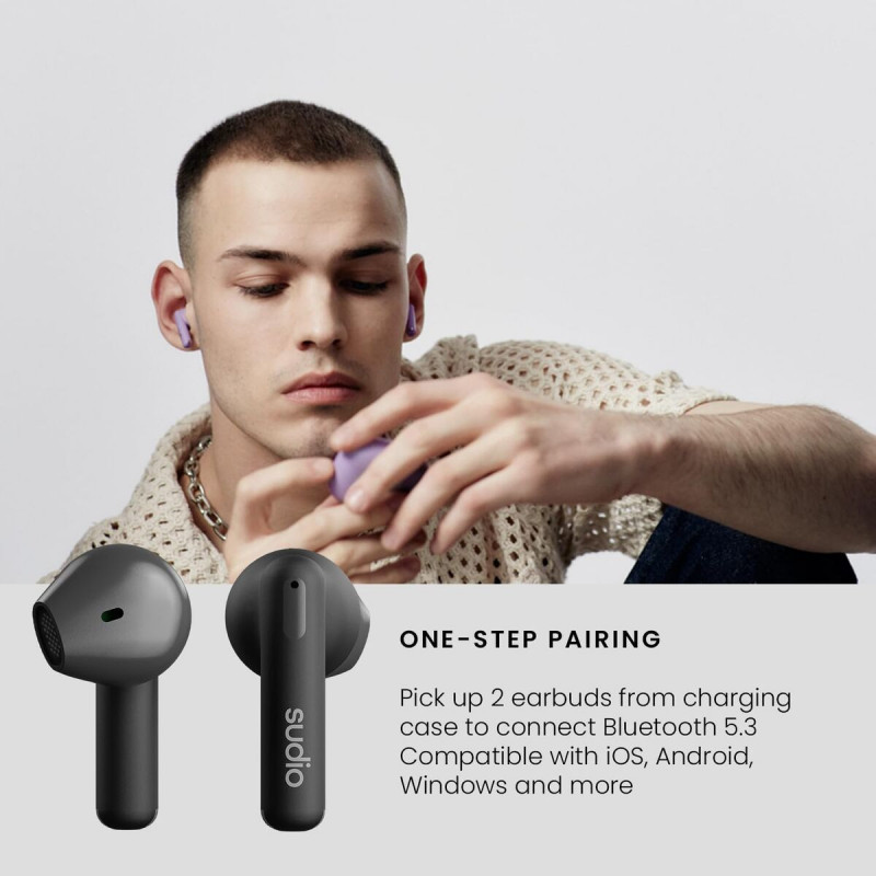Écouteurs in Ear Bluetooth Sudio A1 True Wireless Noir