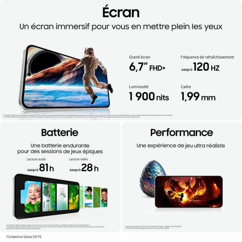 Smartphone Samsung Galaxy S24 FE 5G 6,7" 8 GB RAM 128 GB Grau